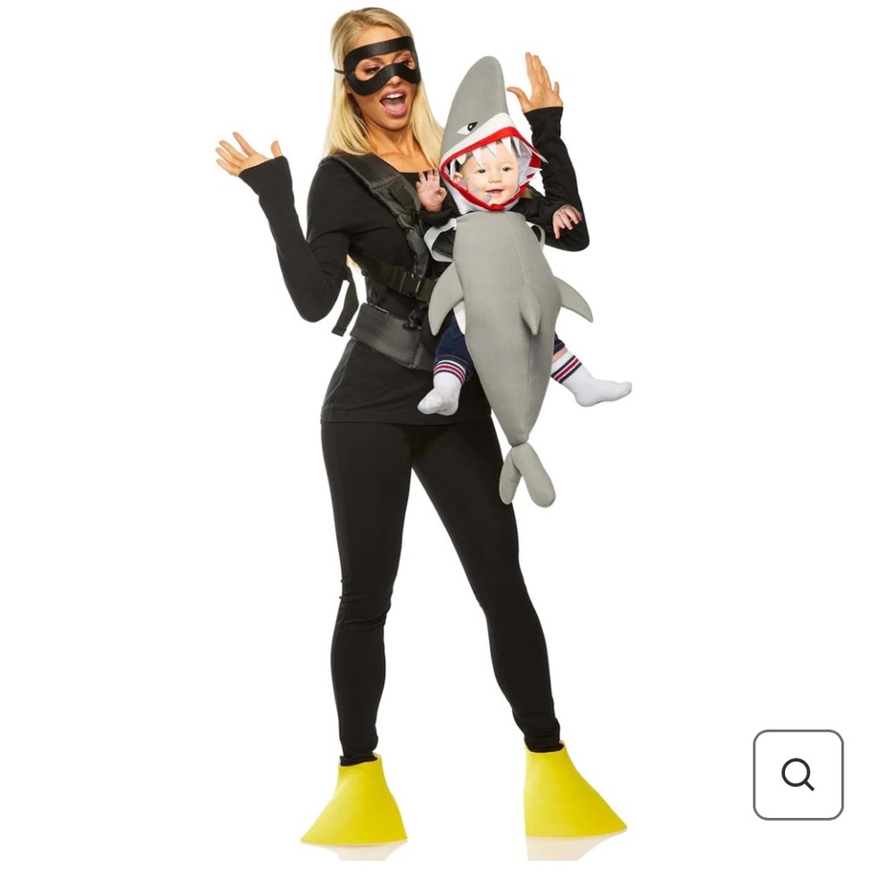Scuba + shark baby and adult Halloween costume, OS
